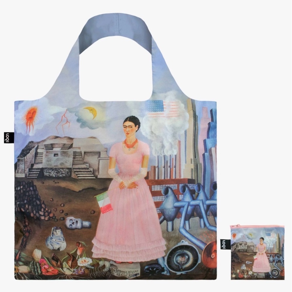 NWT Loqi Museum Collection FRIDA KAHLO Self Portrait on the Borderline Tote Bag
